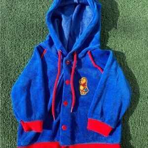 VTG 70’s Walt Disney Winnie The Pooh Perm- Prest Velour Jacket Baby Boys Newborn